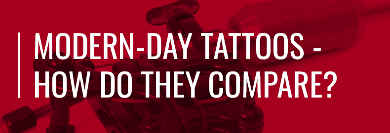 How do modern day tattoos compare to ancient ones?
